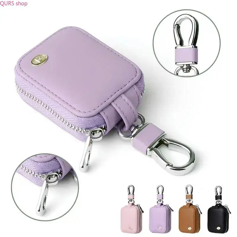 Retro PU Leather Bluetooth Earbud Storage Case, Portable Zipper Pouch With Metal Keychain Anti-Lost Design, Built-In Mesh Pocket & Durable EVA Interlayer, Odor-Free Soft Protection Fits AirPods 1/2/3/4 & Pro 2, Size 2.8x2.2x0.8in