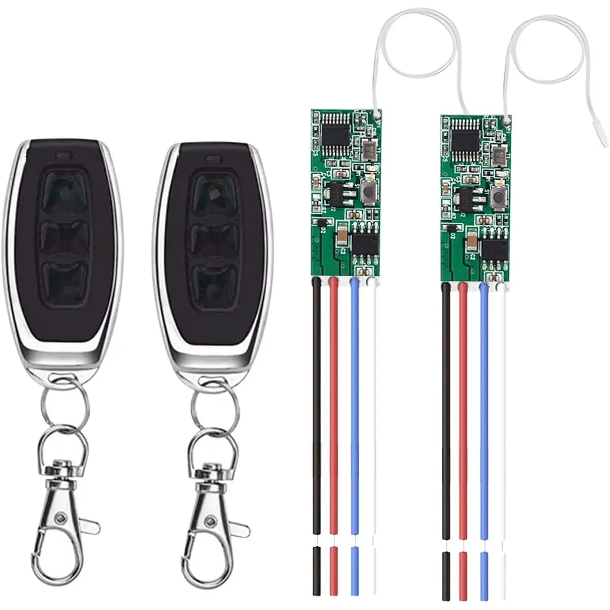 DC Motor Speed Controller Module, 2A Forward Reverse Switch, 5V 6V 12V Compatible, RF 433MHz Wireless Remote Control for Mini Motors and Small Actuators