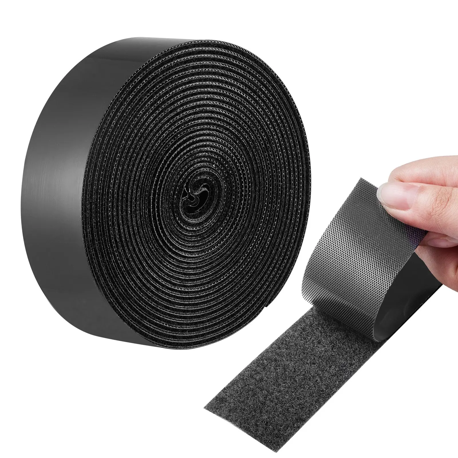 VEVOR 16 ftx 1.5 in Hook and Loop Tape, Hook Loop Heavy Duty Strips Rolls, Strong Nylon Self Adhesive Strips Roll, Sticky Back Fastener Tape Roll Ideal for Home Office School and Crafting, Black
