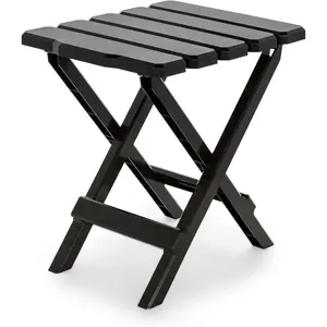 Adirondack-Style Folding Plastic Large Dog & Cat Accessory Table - 12 1/8x14 1/2x15 1/8in, Footrest Design, Easy Setup, for Camping, Deck, Porch Use, Mocha