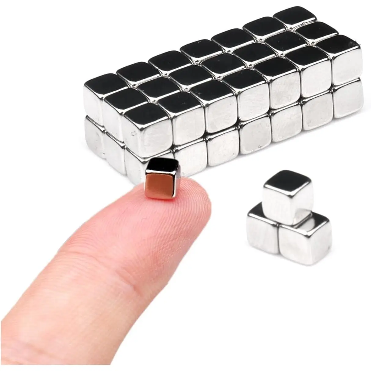 45 Pack Small Square Cube Magnets - Tiny Fun Magnets for Crafts, Fridge, Refrigerator, Whiteboard, and More - Block Magnets, Cute Magnets (5x5x5mm)