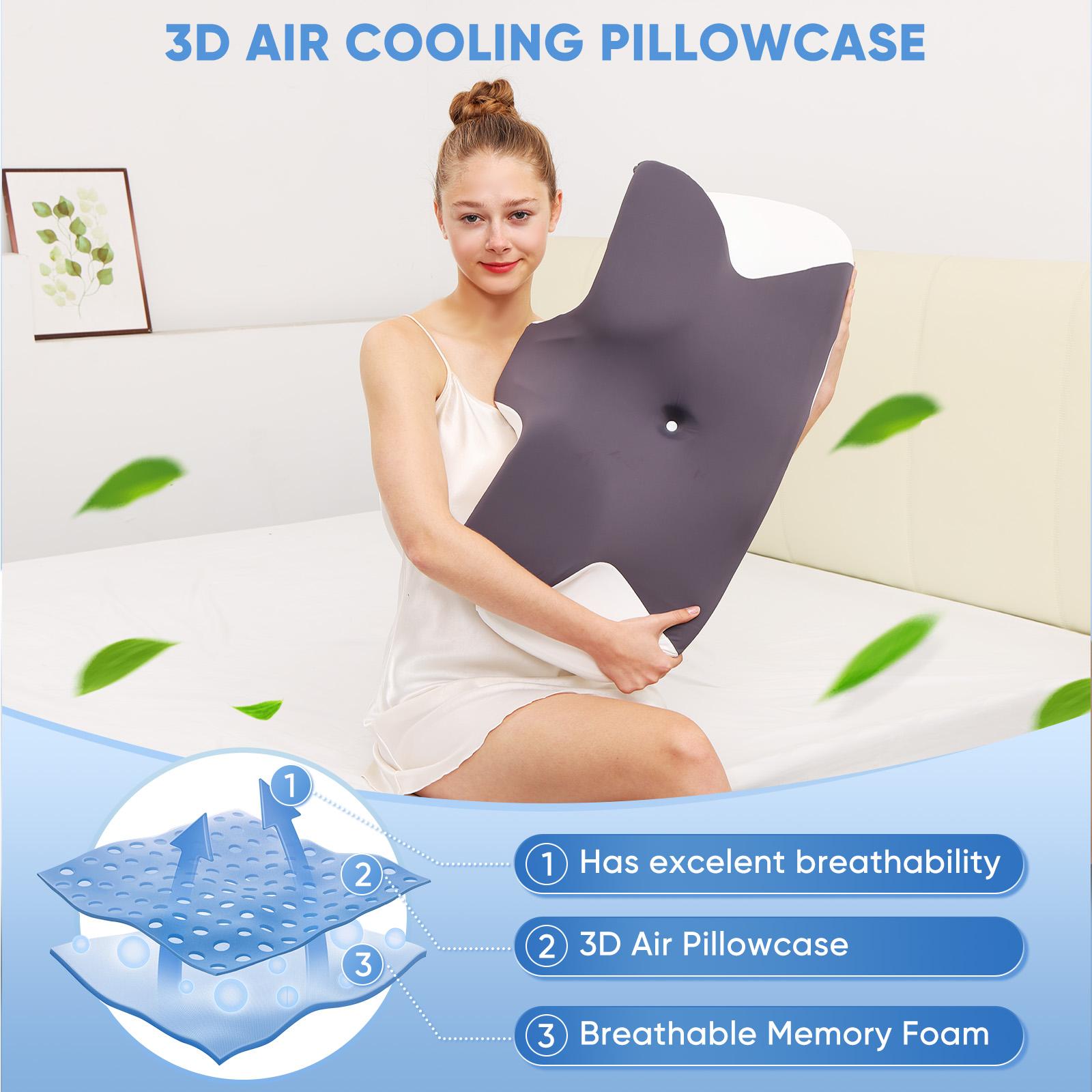 Extra-wide, oversized neck pillow High-quality supportive memory foam pillow Two heights available Washable, breathable pillowcase Enlarged armrest area for Side Sleep Stomach Sleeping and Back Sleepers