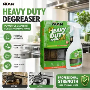 NUAN Heavy-Duty Degreaser Spray, Household House Cleaning Supplies, Kitchen Appliance Cleaner for Oven & Microwave, Multi-Surface Stain Remover for Sink & Countertops, Antibacterial & Eco-Friendly