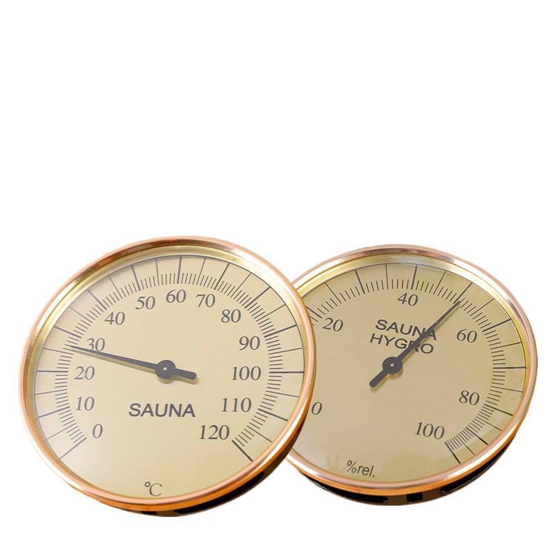 Bimetallic thermometer and hygrometer without battery for sauna, steam room, home use, baby and elderly room, wall-mounted thermometer