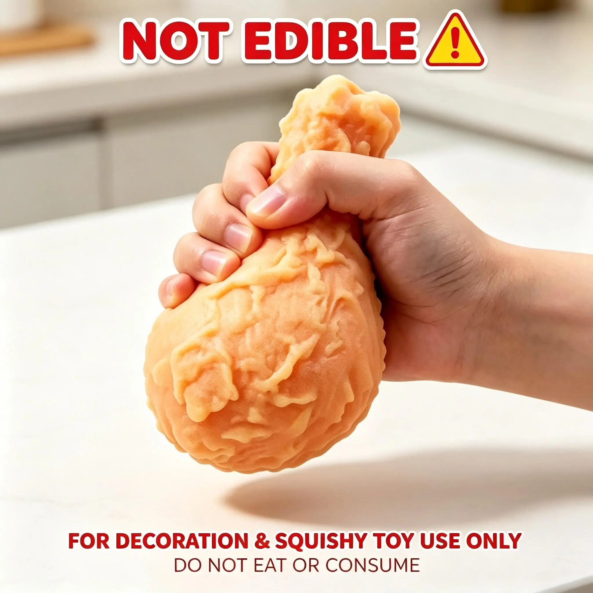 Realistic Fried Chicken Leg Squishy, Slow Rebound Stress Relief Toy, Fun Prank & Party Favor, Ideal Gift for Kids & Adults