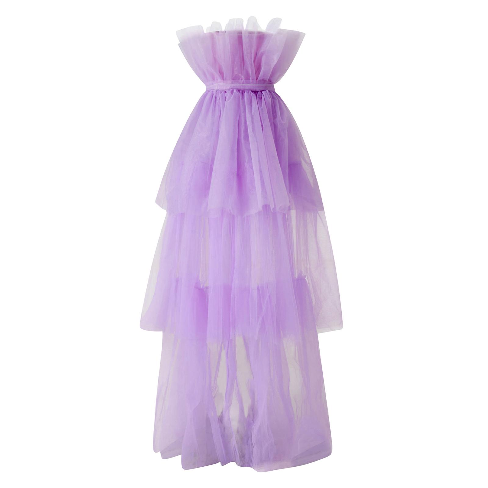 Women High Low Tulle Dress,Off Shoulder Strapless Asymmetrical Cocktail Party Tutu Dress Prom Gown