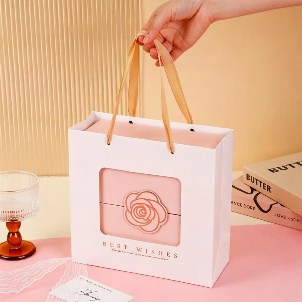 Rose Magnetic Gift Box Set with Handbag, Ideal for Valentine's Day, Mother's Day, Father's Day, Birthday Party, Business Gifts