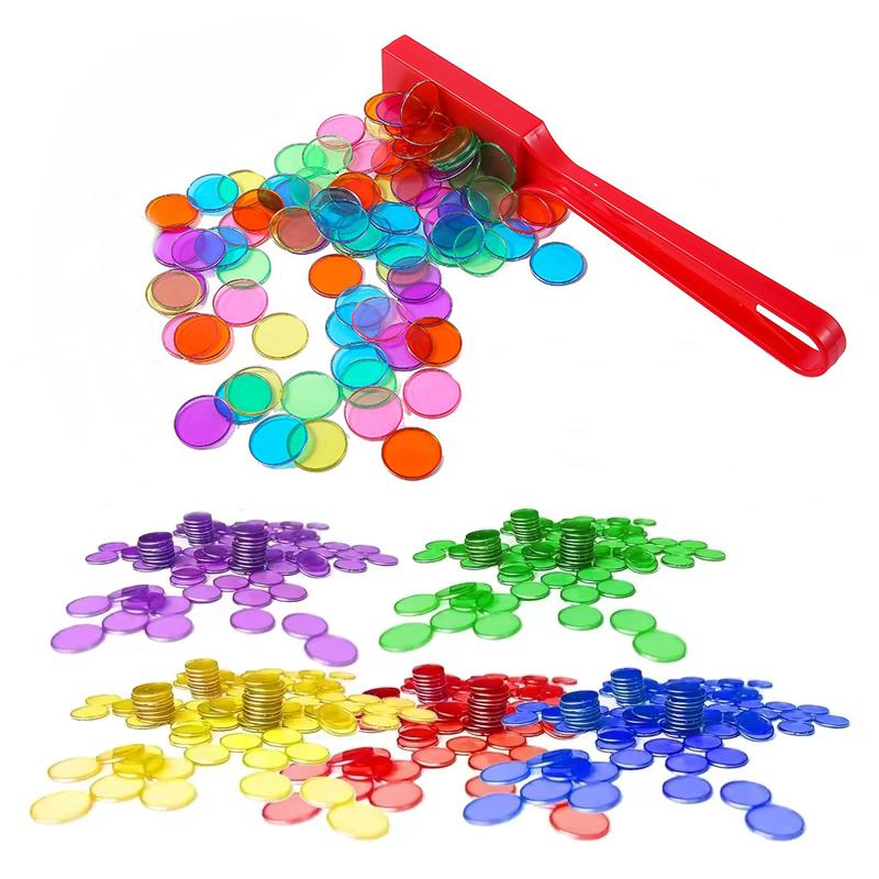 Kids Counting Chips Coin Toy Baby With Magnetic Stick Bingo Chips Set Counters Mix Color Chips Game Tokens Learning Teaching A