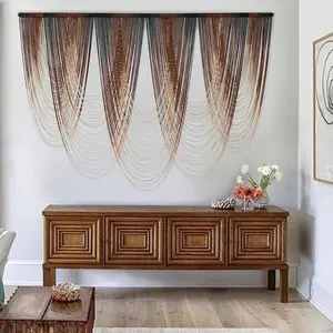 Macrame Wall Hanging Brown Large Macrame Wall Decor For Living Room Boho Fiber Art for Office Decoration 57" W x 41" L
