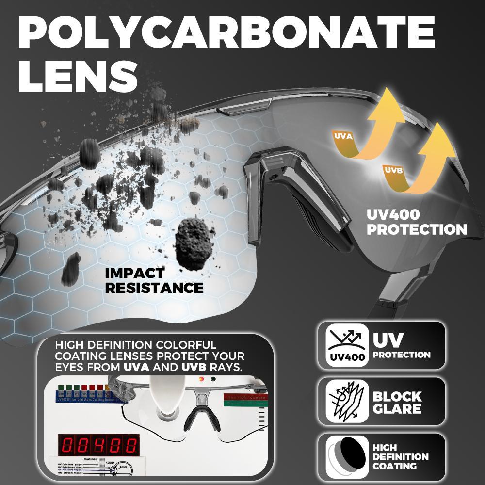 Photochromic Sports Glasses, UV400 Protection Bike Eyeglass for Fishing Jogging Camping, Lightweight TR90 Frame Glasses for Men & Women, Photochromic Cycling Glasses