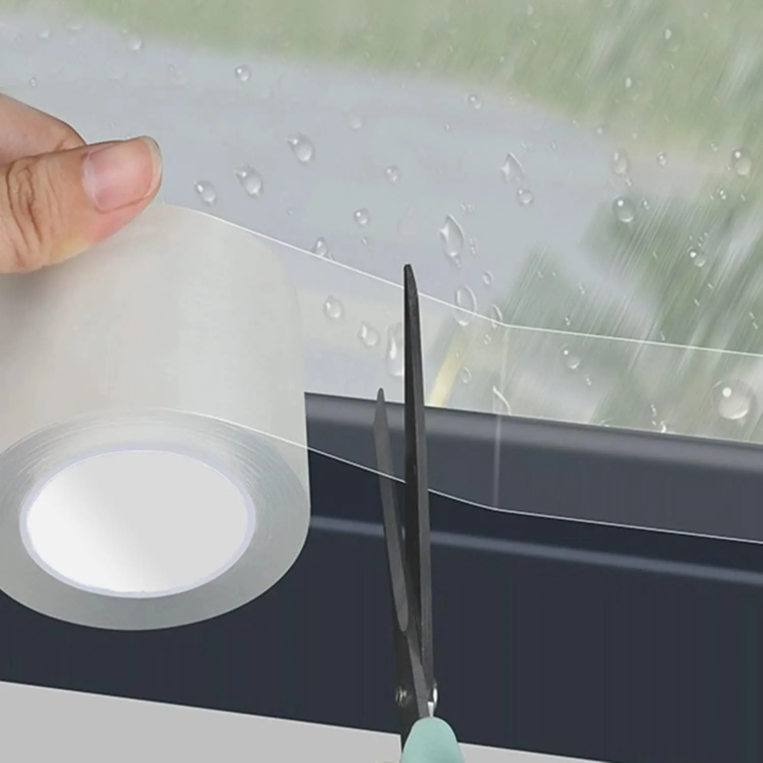 Transparent Window Weather Sealing Tape 2.76 Inch x 16.5 FT Weather Stripping -Free Clear Window Insulation Caulk for Shower Glass Gaps and Clear Tape Doors Windows Windproof