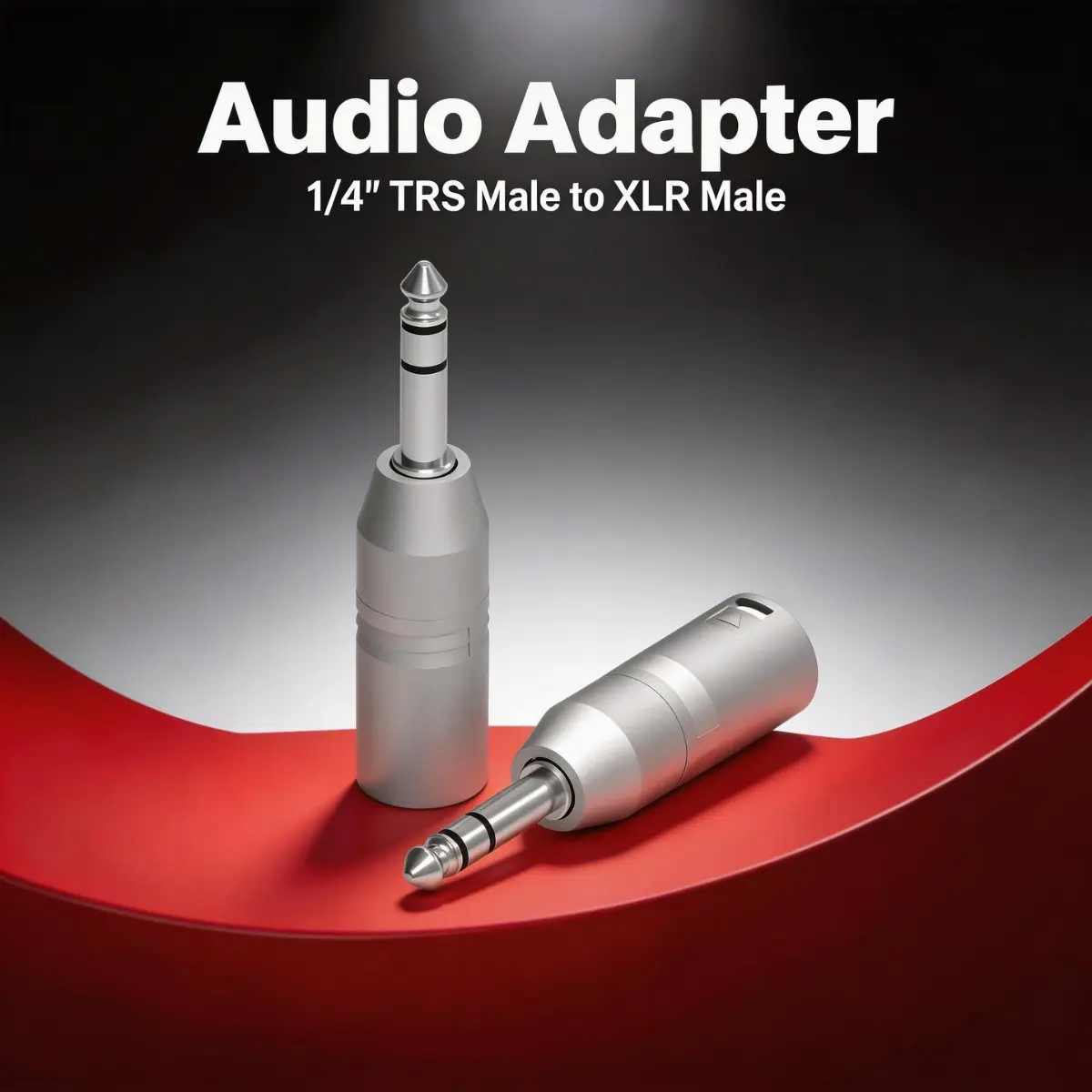 2-Pack XLR Male to 1/4 Inch Trs Adapter, Balanced XLR Male to 6.35mm Jack Converter, Compact, Ideal for Mixing Console, Speakers, Amplifiers
