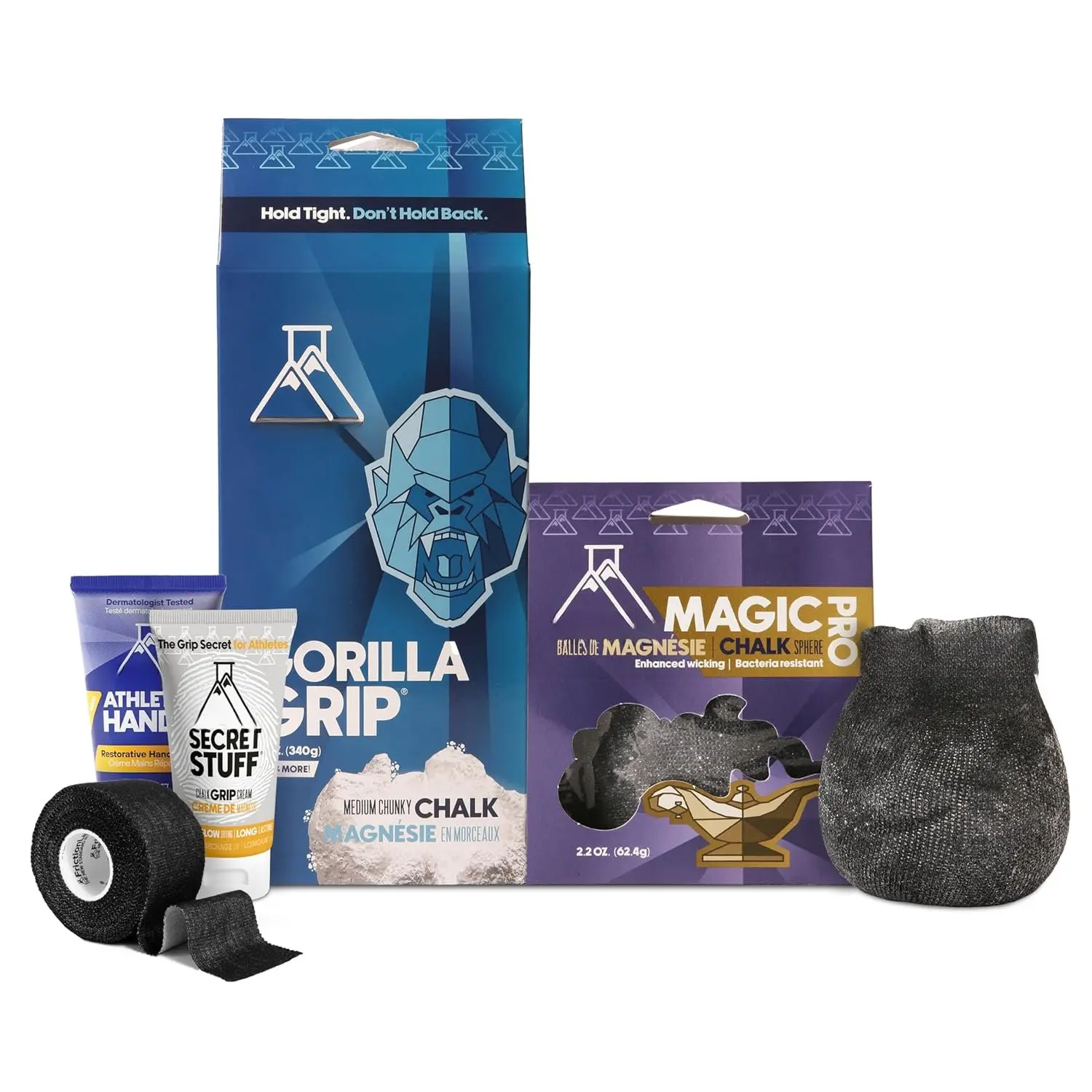 PRO Chalk Bundle - -Free Chalk,  12oz Chalk, Magic Chalk Ball PRO, Finger Tape & Athletic Hands Cream - Elite Grip &   for Climbing & Gym