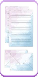 160 Packs Stationery Paper Set (50 Double Sided Stationery Writing Papers 50 Matching Envelopes) 60 Round Dot Sticker, 10 Design(Watercolor,5.5 x 8.25 Inch)