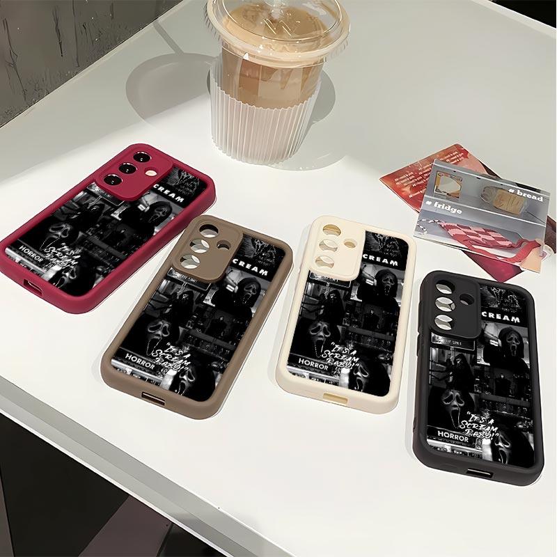 Ghost faces Realm Soft&Flexible TPU Silicone Phone Case For Galaxy S26 Ultra S25 Edge S24 FE S23 S22 S21 Plus A13 A14 A15 A16 A17 A33 A34 A35 A36 A52 A53 A54 NOTE20 Durable|Shockproof|Full Camera Protection|Anti-Fingerprint