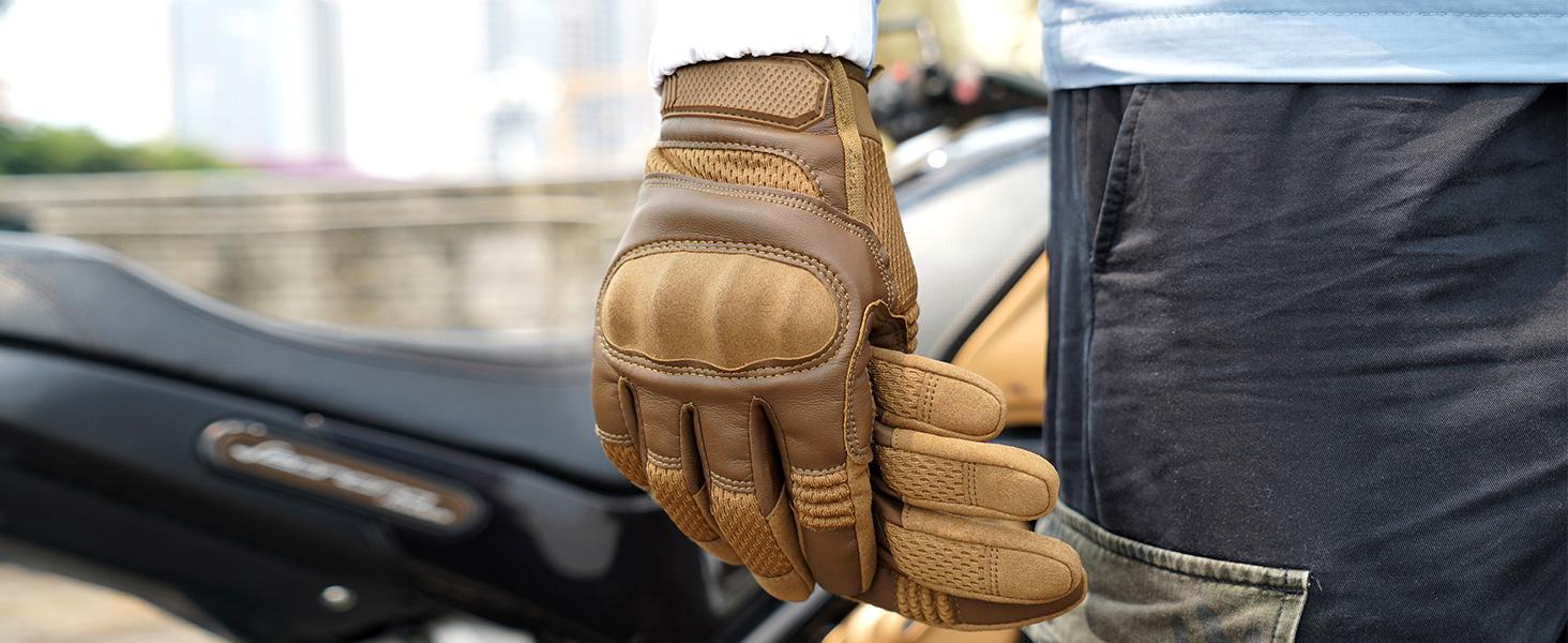 Men's Tactical Motorcycle Gloves - Ultimate Protection & Touchscreen Capability for Outdoor Sports, Climbing, Hunting, and More