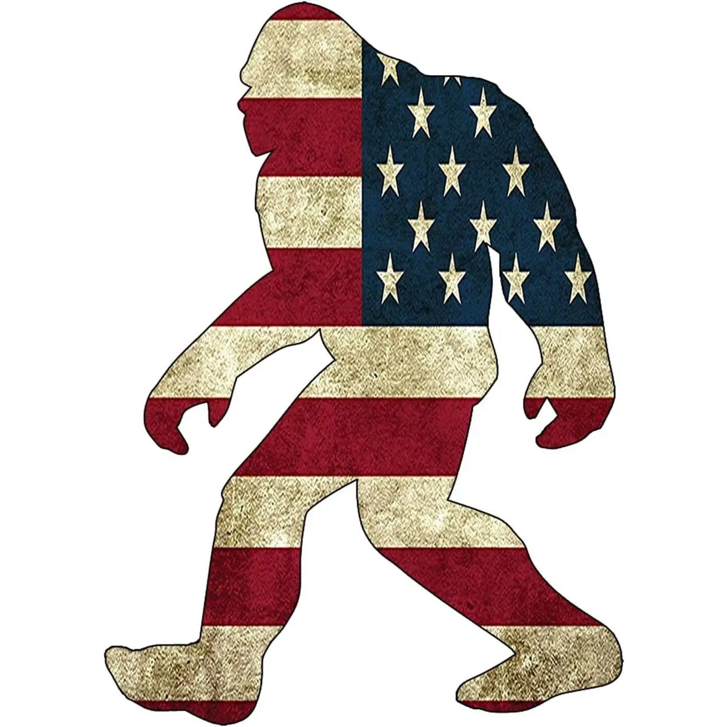 USA Flag Bigfoot Sasquatch Bumper Sticker Car Decal Patriotic American GiftGift