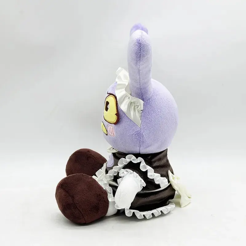 25cm Funny Look Maid Jax Soft Plush Rabbit Doll - Gun-Holding Stuffed Animal, TV & Movies Circus Cartoon Toy for Kids' Gifts
