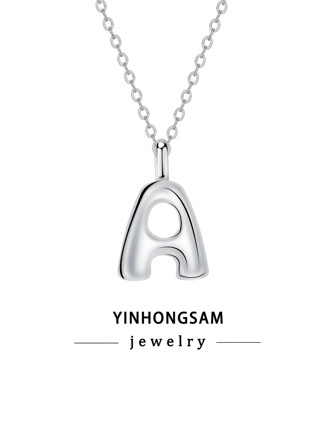 Dainty Bubble Alphabet Necklaces for Women, A - Z Pendant Name Personailzed Jewelry Gifts for Women