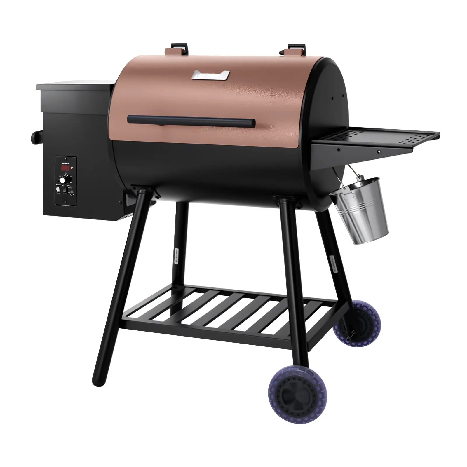 Wood Pellet Grill Smoker Outdoor Electric BBQ Grill With 456 Sq In Cooking Area, Large Capacity Pellet Smoker For Backyard Barbecue, Digital Temperature Control, Built-In Thermometer, Easy Pellet Feed System