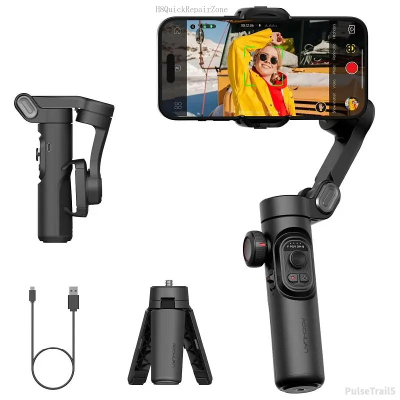3-axis Smartphone Gimbal Stabilizer, 1 Box USB Rechargeable Foldable Phone Gimbal Stabilizer, Phone Accessories forPulseTrail5H8QuickRepairZone