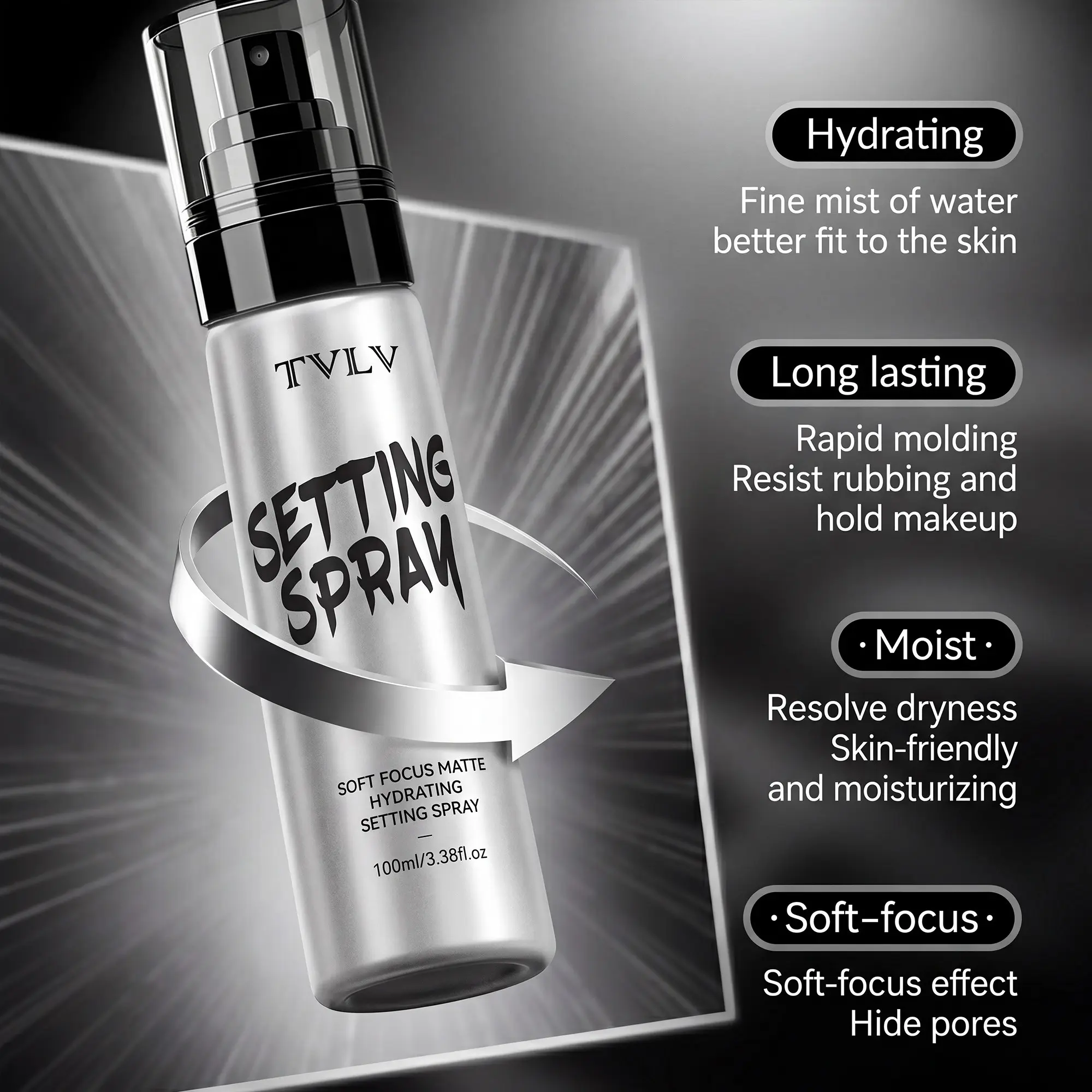 Makeup Mist & Set, Small Lightweight, Long Lasting, All-Day Wear, Revitalizes, Refreshes, Hydrates, Soothes, Aloe, Tea, Cucumber