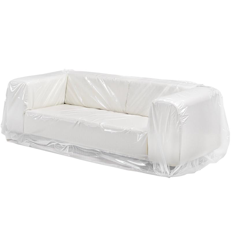 Transparent Heavy Duty Plastic Sofa Cover, 4 Mil LDPE Couch Protector, Waterproof Dust & Scratch Resistant Furniture Bag for Moving, Storage, Renovation, 92 x 62 x 42 Inches