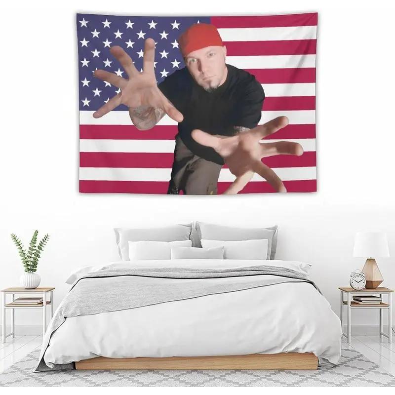 Flair Hub Limp Nu Metal Bizkit Tapestries, 90's Vintage Graphic Posters, Retro Aesthetic Wall Hanging, Funny Flag Banner for Home Decor 30"x40" Print Peach