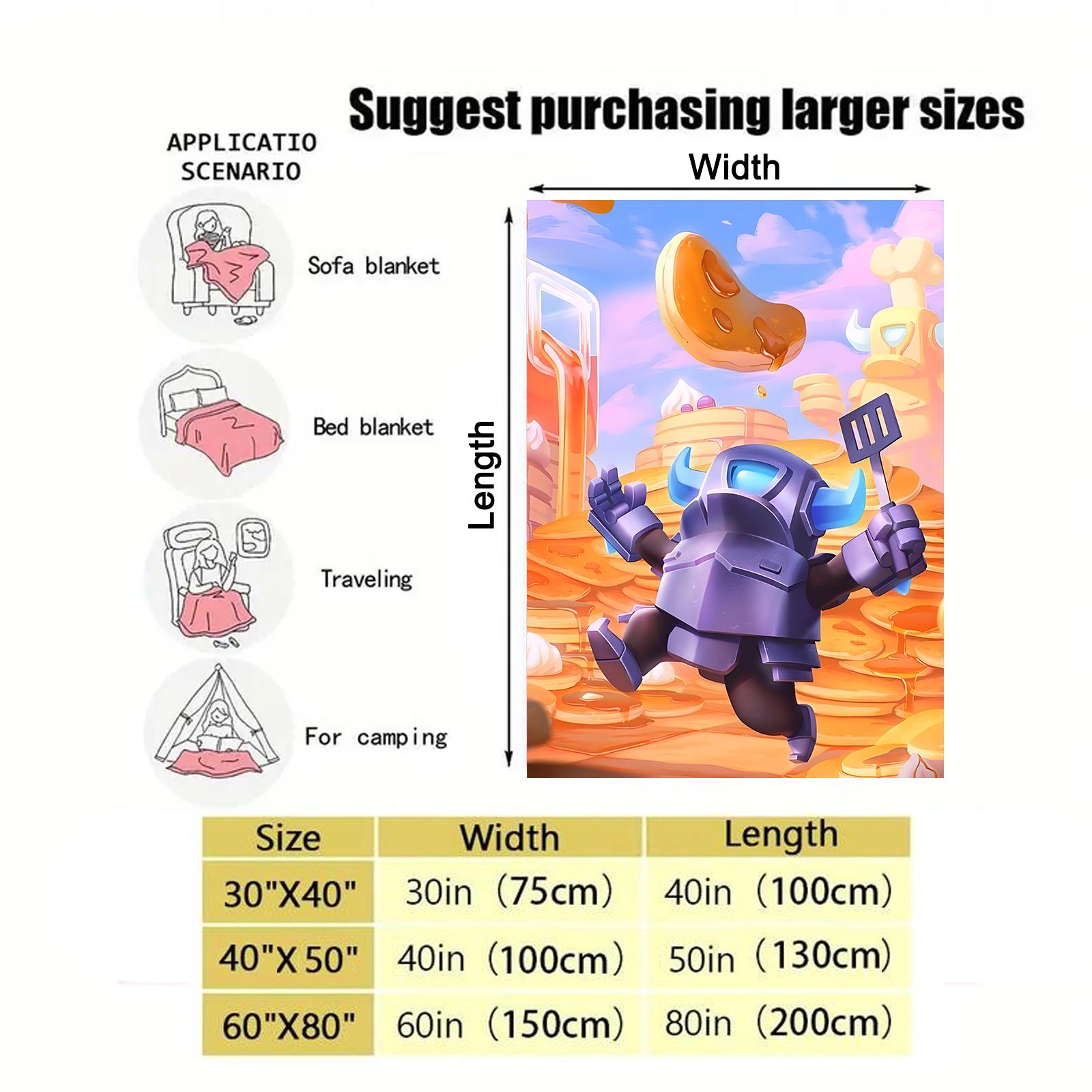 Clash Royale Mini Pekka Cute Soft Blankets Kids Plush Throw Pancakes Blanket Street Trend Couch Bed Flannel Bedspread Sofa Bed Cover  Christmas gift  Dream Weave Home