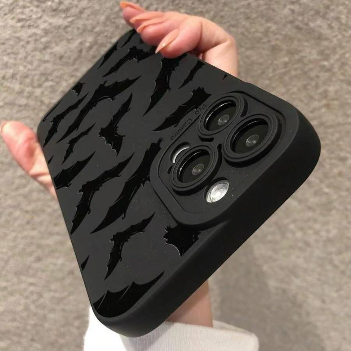 Cartoon Creative Bat Pattern Phone Case, Anti-drop Decorative Phone Protector Cover, Phone Accessories Compatible with iPhone Series Cartoon Creative Bat Pattern Phone Case, Anti-drop Decorative Phone Protector Cover, Phone Accessories Compatible with iPhone Series