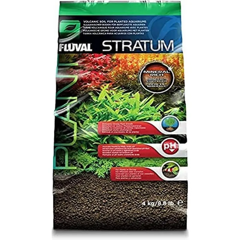 Fluval 12694 Plant and Shrimp Stratum for Freshwater Fish Tanks, 8.8 lbs. – Aquarium Substrate for Strong Plant Growth, Supports Neutral to Slightly Acidic pH