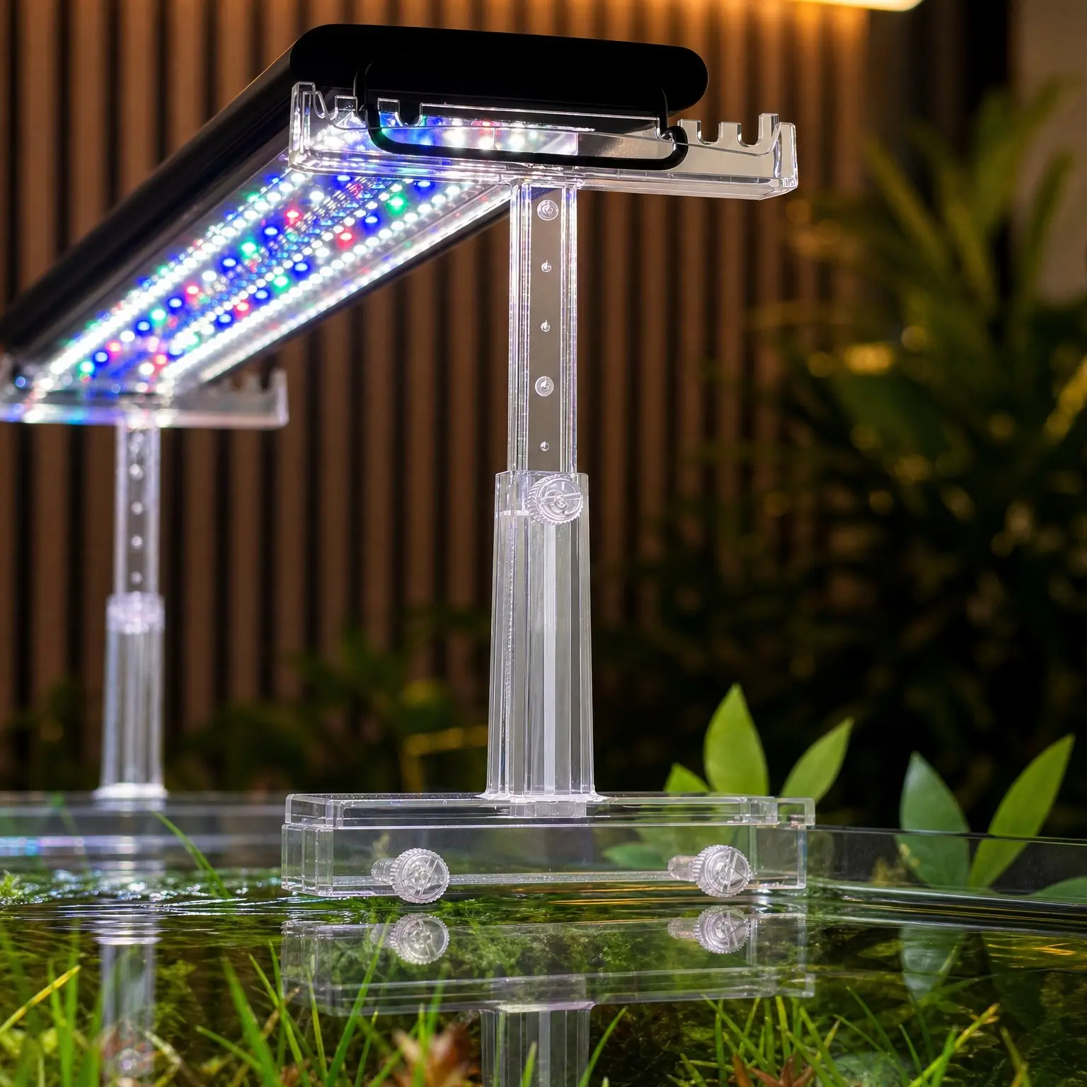 Clear Acrylic Aquarium Light Holder Adjustable, Transparent Fish Tank LED Light Riser Stand, Aquarium Lamp Brackets Kit 2pcs, Extendable Support for Width 2.34-4.7 InchesGift