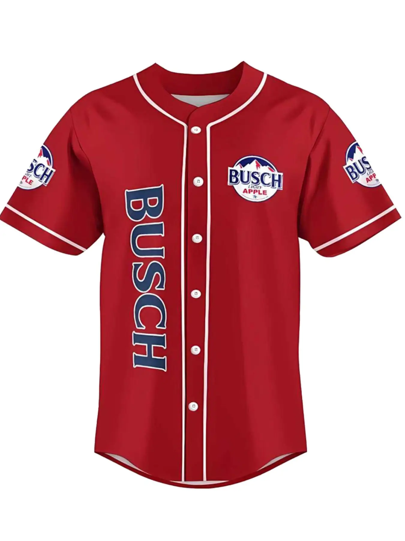 Busch light apple colored jersey, patriotic shirt, patterned T-shirt, couple gift, Valentine's Day gift, fashionable item, Casual Jersey, versatile for daily wear, unisex for men and women, Short Sleeve Jersey