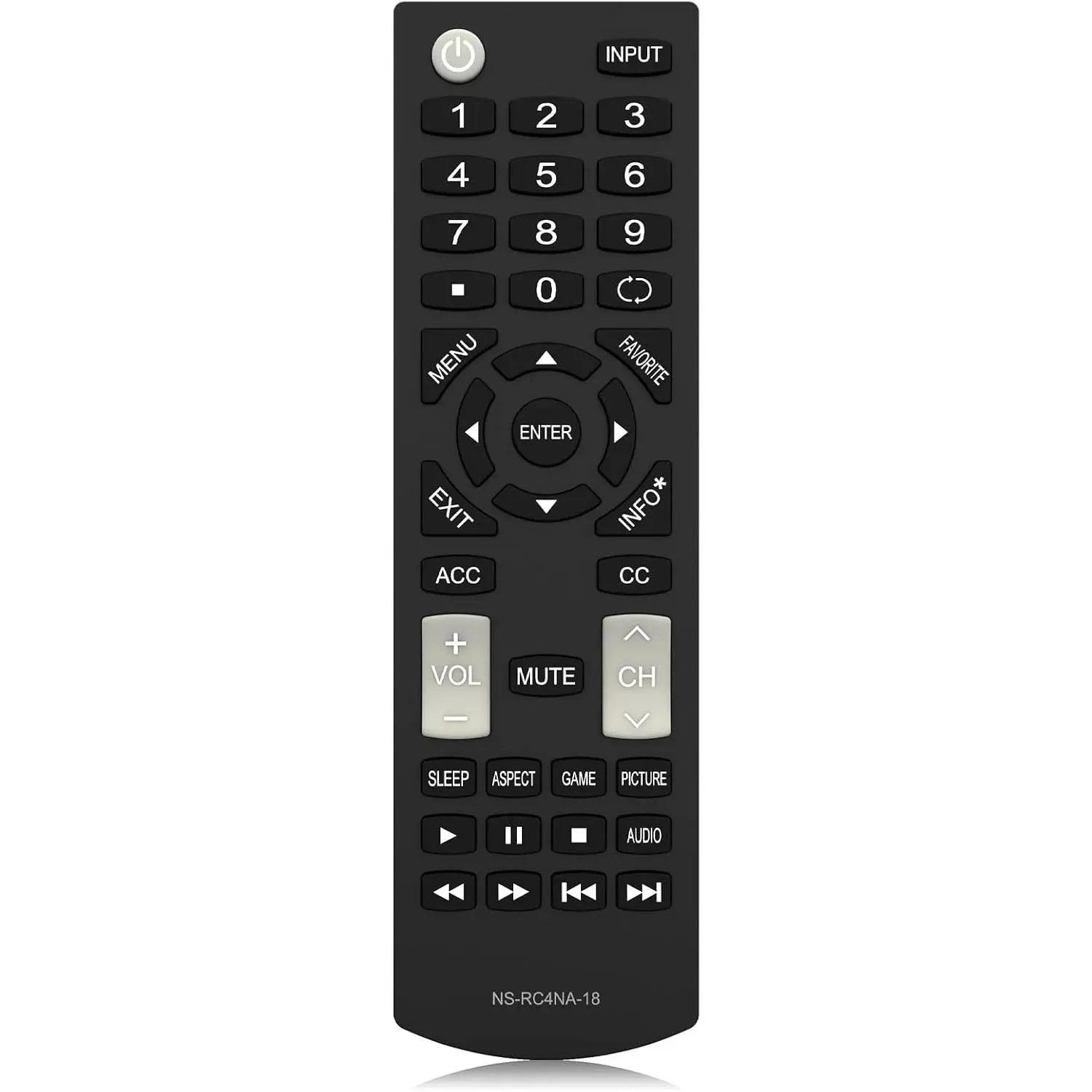 Insignia TV Remote Control NS-RC4NA-18 for  Insignia TVs, No Programming Required