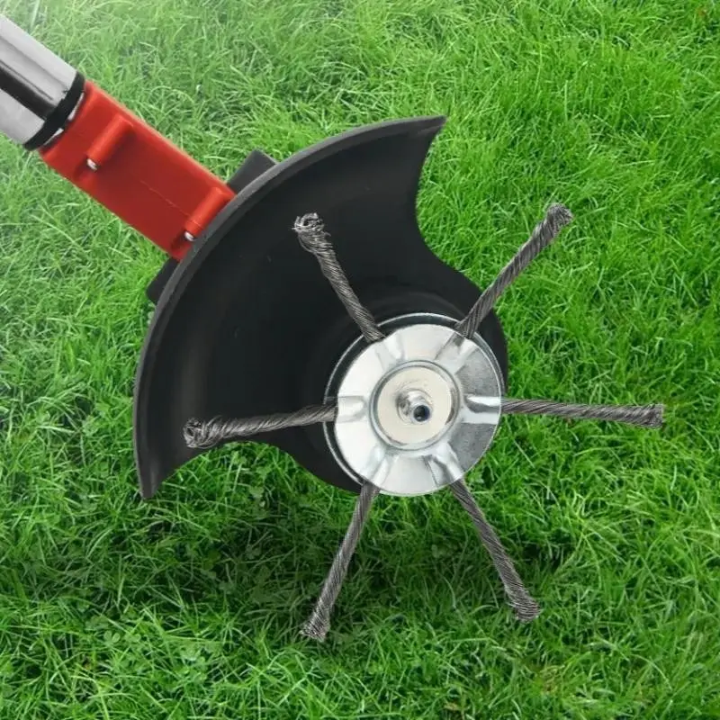 Steel Wire Wheel Mower Head, Lightweight Lawn Mower Attachment, Electric Round Edger Tool, Durable Stainless Steel Brush Head, 6 Blades Efficient Grass Care, Grass Trimmer Edger