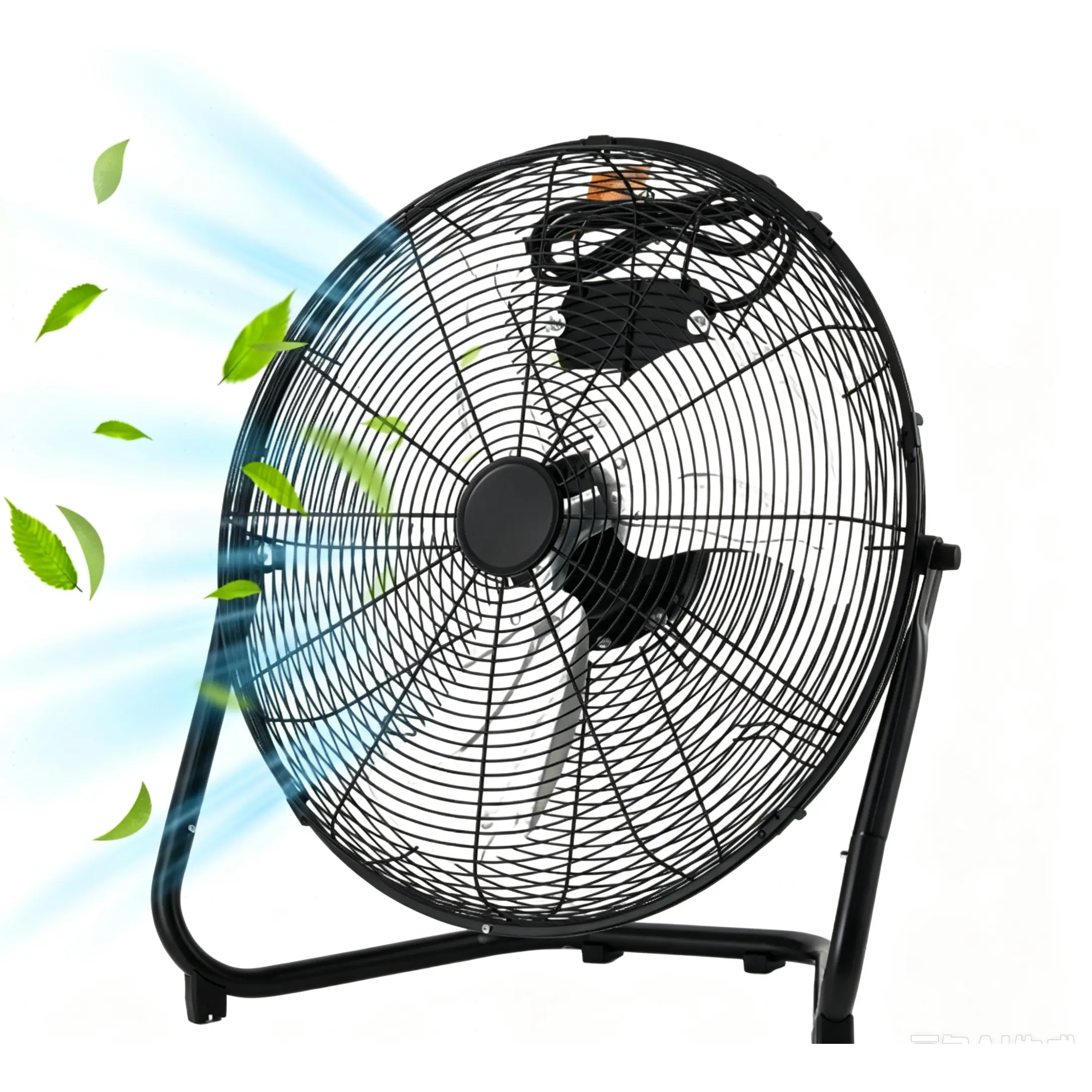 20 Inch Floor Fan, 3 Speeds 4800 CFM High Velocity Heavy Duty Industrial Fan, 360° Adjustable Tilt & Carry Handle, 27.8 ft/s Airflow Metal Fan, Cooling for Industrial Commercial Garage and Home