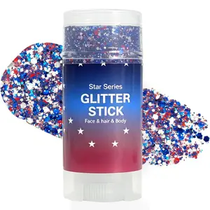 4th of July Glitter Stick| Red, White & Blue Body & Hair Sparkle for Independence Day Party, Festival & Fun Holiday Look
