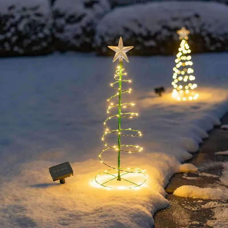 New Christmas Outdoor Decoration Light, Solar Powered Christmas Tree Post Lamp, Waterproof Solar Landscape Light, Garden Courtyard Decor