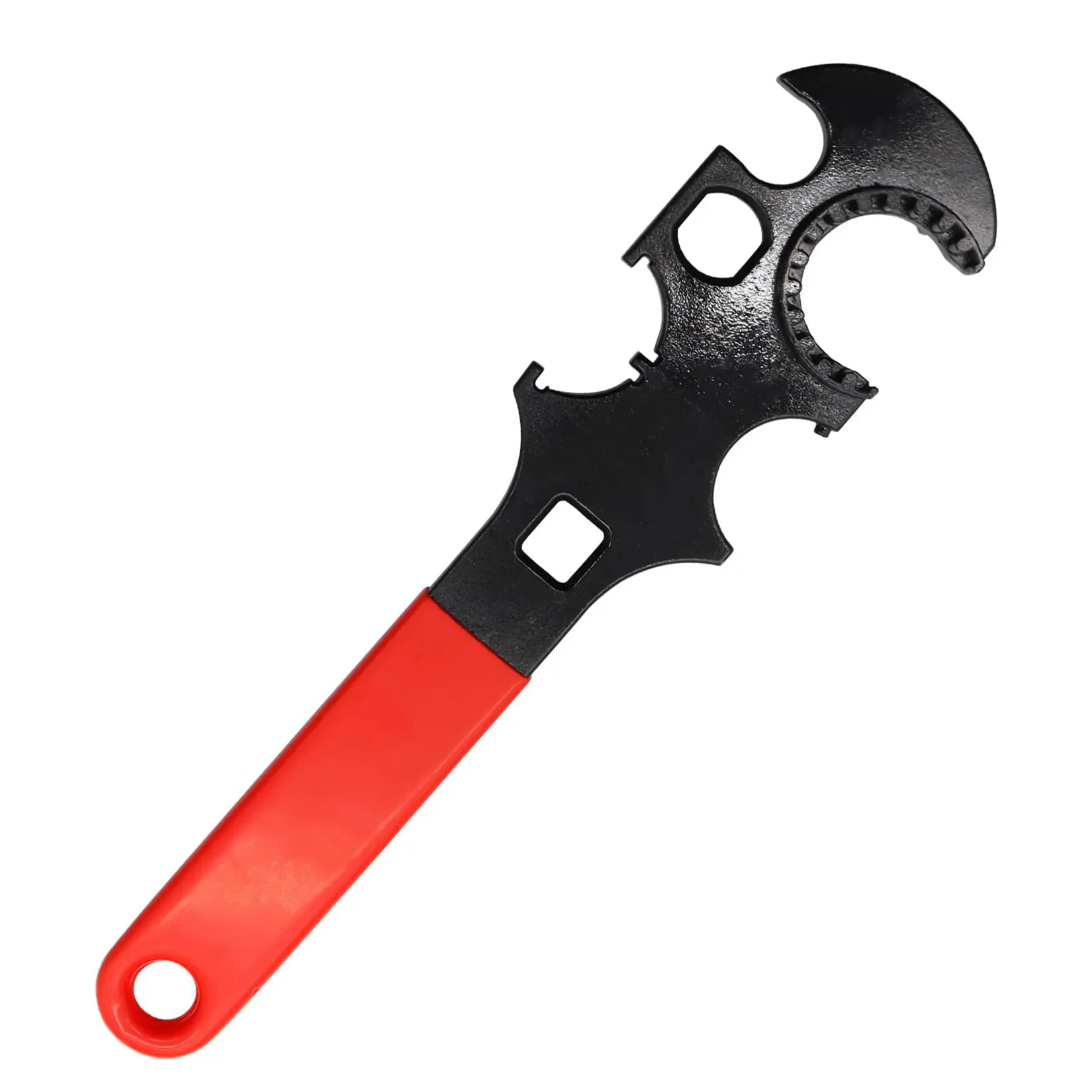 ⚙️ Black & Red Multi-Tool Wrench – 11.6" Carbon Steel Spanner for Auto, Bike, Camping & DIY Repairs 🚲🔧🏕️