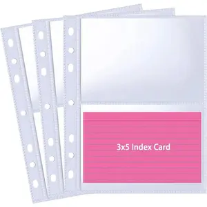 40 Pack 160 Pockets A5 Binder Index Card Sleeve Pages, Ultra-Clear 3.5x5 Inch Binder Protective Sleeves for Photos and Seed Packets,Side Loading