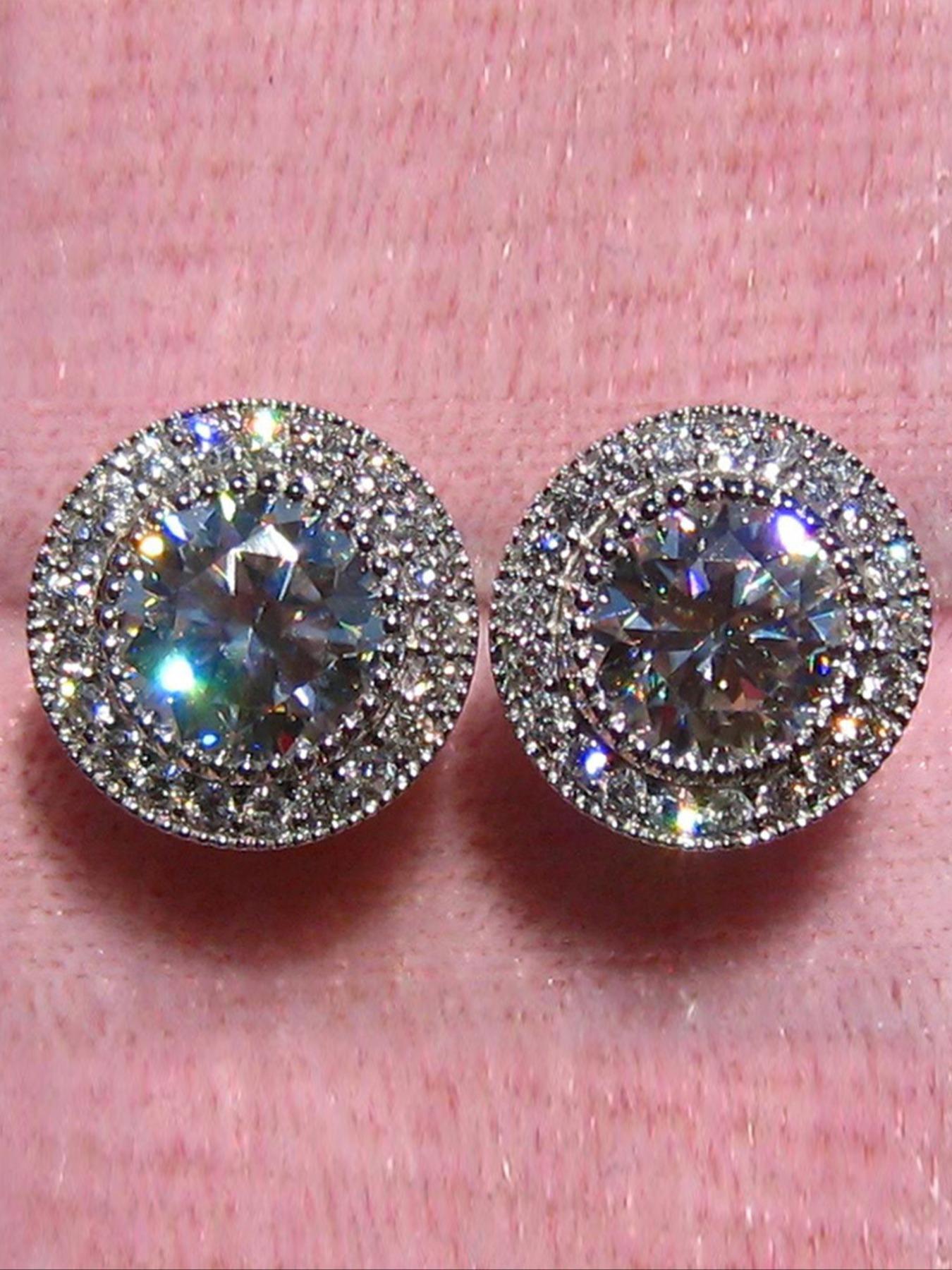 Elegant Rhinestone Decorated Stud Earrings, Stud Earring Jewelry, Fashionable Matching Earrings for Women, Daily Use, All-match Accessory, High Quality Earrings