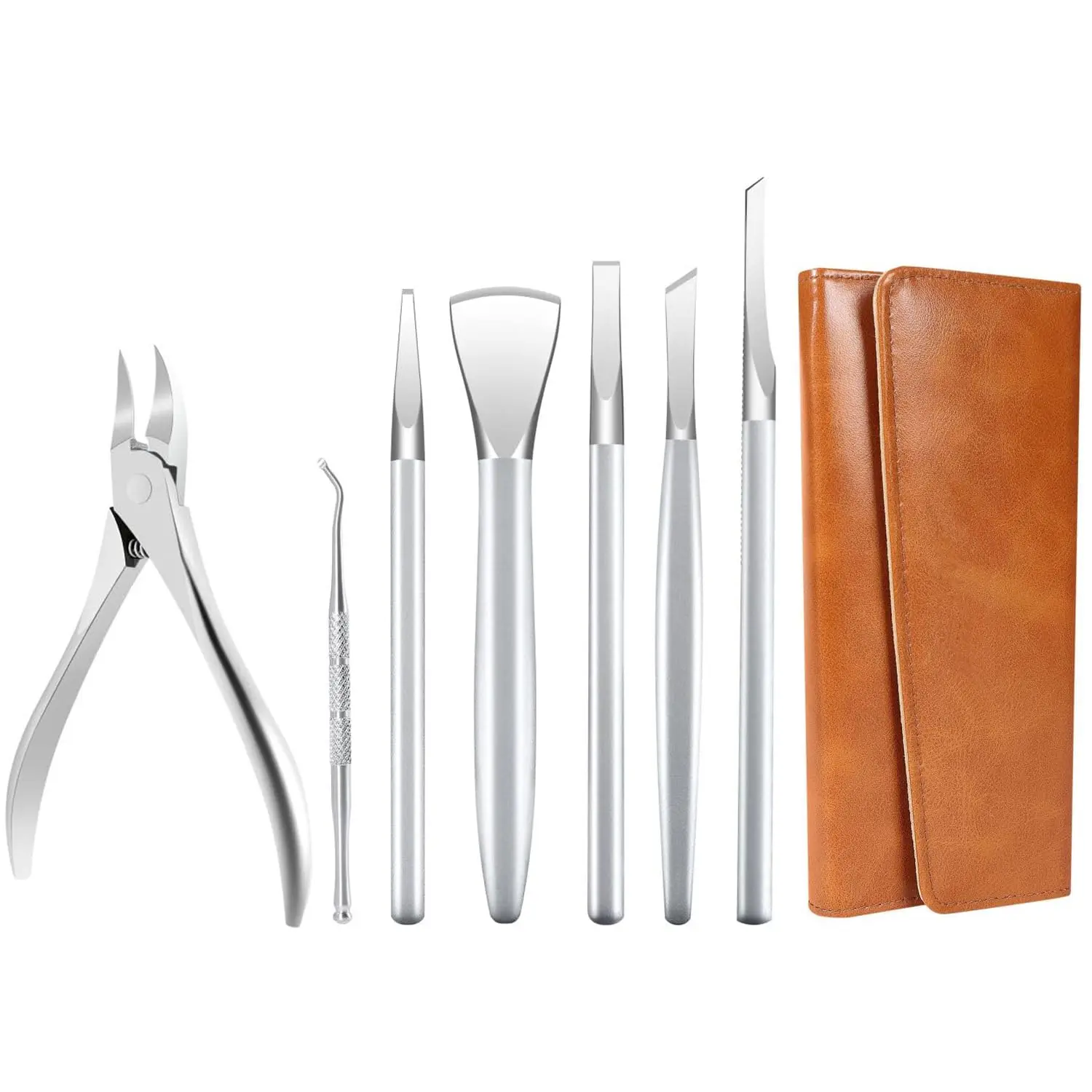 7 Pcs Professional Ingrown Toenail Removal Kit Stainless Steel Pedicure Tools for Feet Ingrown Toenail Treatment Calloused Feet Remover Knife Set