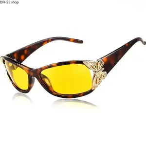 Y2K Polarized Night Vision Sunglasses for Driving Fishing and Outdoor Activities, UV Protective Lightweight Eyewear With Yellow Tint Lenses