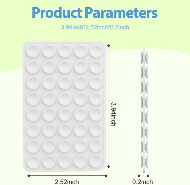 2 Pack Silicone Octo Cup Buddy Sticky Grip Holder for Cellphone, Silicone Suction Cup Phone Case Mount Double Sided, Hands-Free Phone Accessories Strong Grip Holder for Selfie and Video (White)