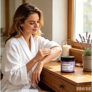Large Size Lavender Magnesium Body Butter 120g, Hydrate Smooth Dry Skin Non-Greasy Whole Body Moisturizer