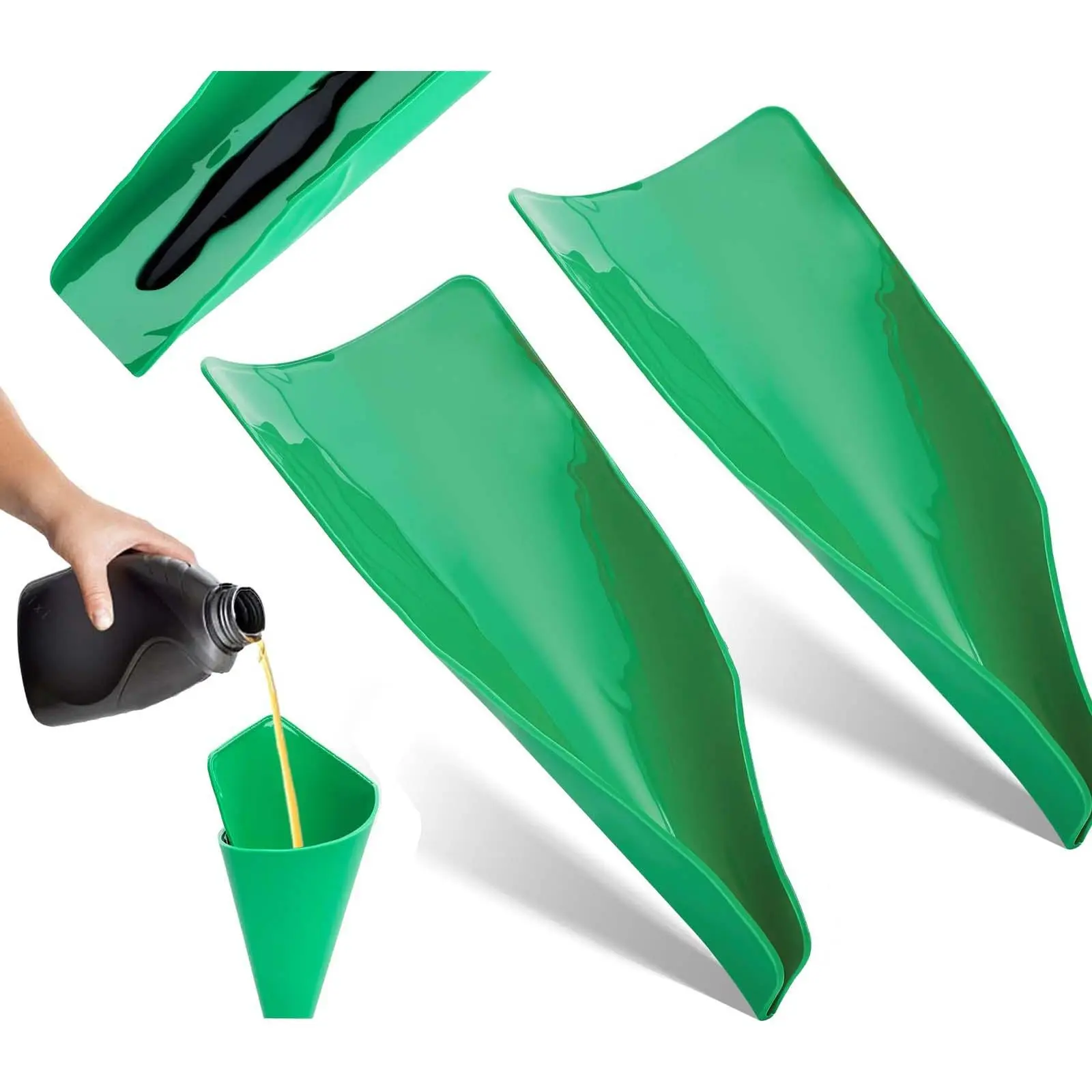 Reusable Flexible Oil Drain Funnel Form a Foldable Bendable Flex Funnel for Car Motorcycle Truck Lawnmower Snowplow Reused Oil Change Spill-Free Filling Draining Tools Easy to Store and Clean