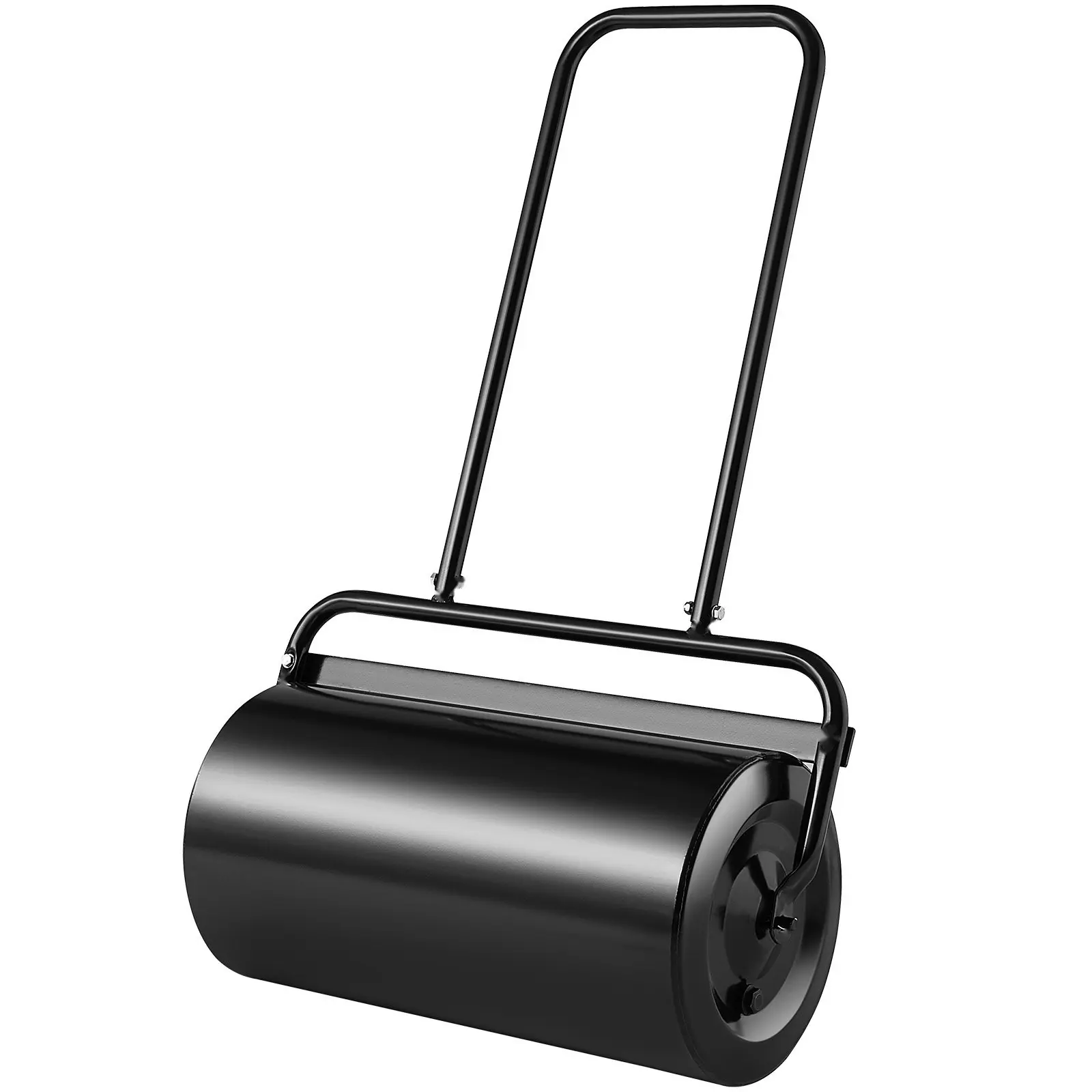 13-Gallon Sand Or Water Filled Lawn Roller - Steel Sod Roller With Easy-Turn Plug And U-Shaped Ergonomic Handle For Smooth Push And Pull, Ideal For Lawn, Garden, Farm, Park, Turf Preparation, Black