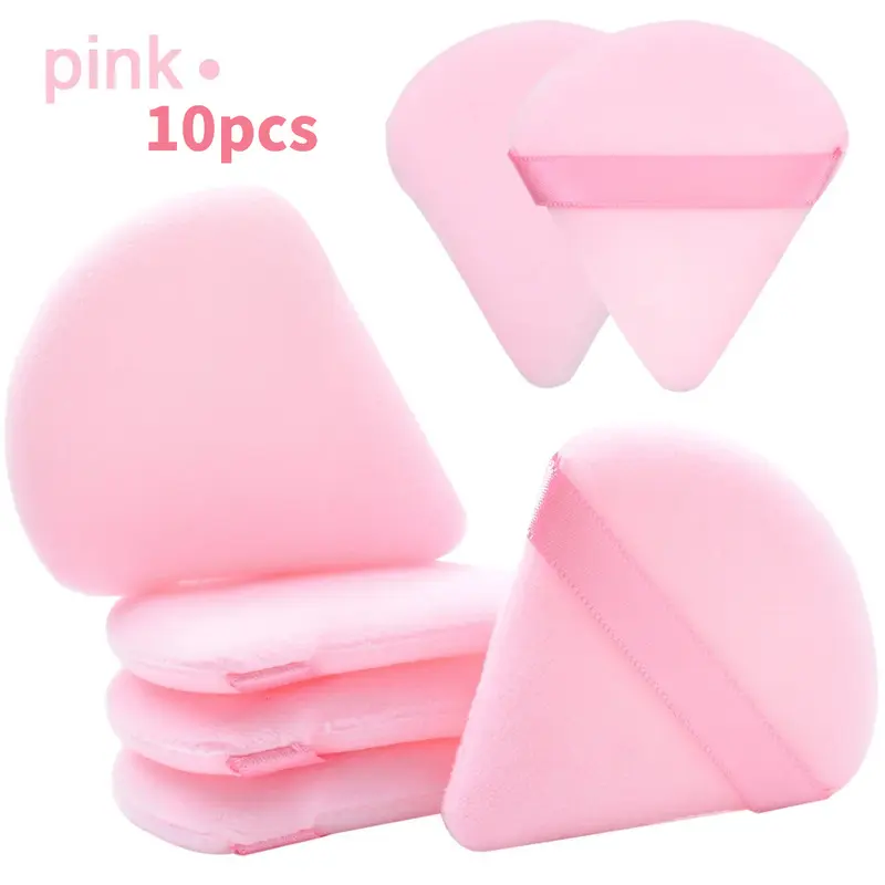 Portable Triangular Setting Powder Puff | Delicate & Bouncy, Wet or Dry Multi-Functional, Precision Tip Reaches Nose & Eye Corners, Perfect for Setting/Contour/Highlight/Concealer, Washable & Reusable Makeup Puffs Triangle Powder Puff