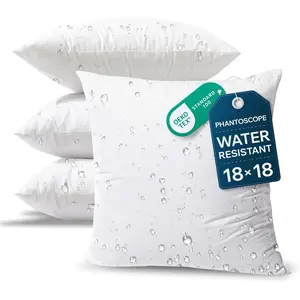18 x 18 Pillow Inserts - Pack of 4 Outdoor Water Resistant Throw Pillow Inserts Hypoallergenic Square Decorative Couch Sham Cushion Stuffer - 18 Inches