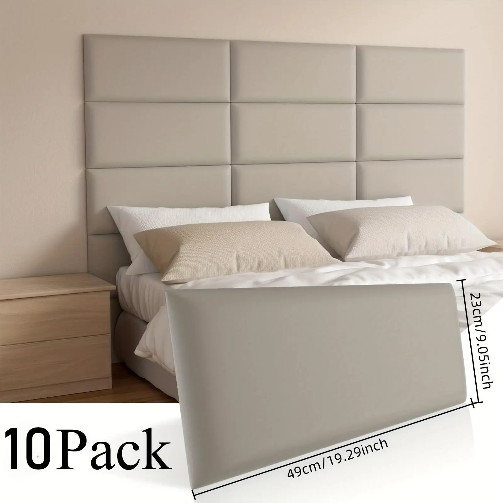 10pcs Thick 3D Texture Wall Stickers, 50*23cm/19.7in*9in, Peel and Stick, Removable, Shockproof, Waterproof, Durable Wallpaper for TV Background, Living Room, Bedroom, Office, Sticky Wallpaper Peel and Stick